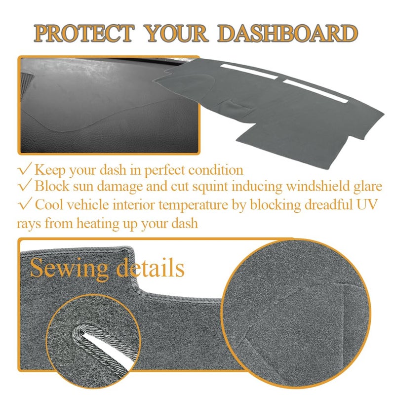 AKMOTOR Dash Cover Dashboard Cover Mat Pad for Nissan Titan 2004-2012 / Armada 2004-2007,w/o Cutout for NAVI and Sensor (Dark Gray) Y30 - Image 4